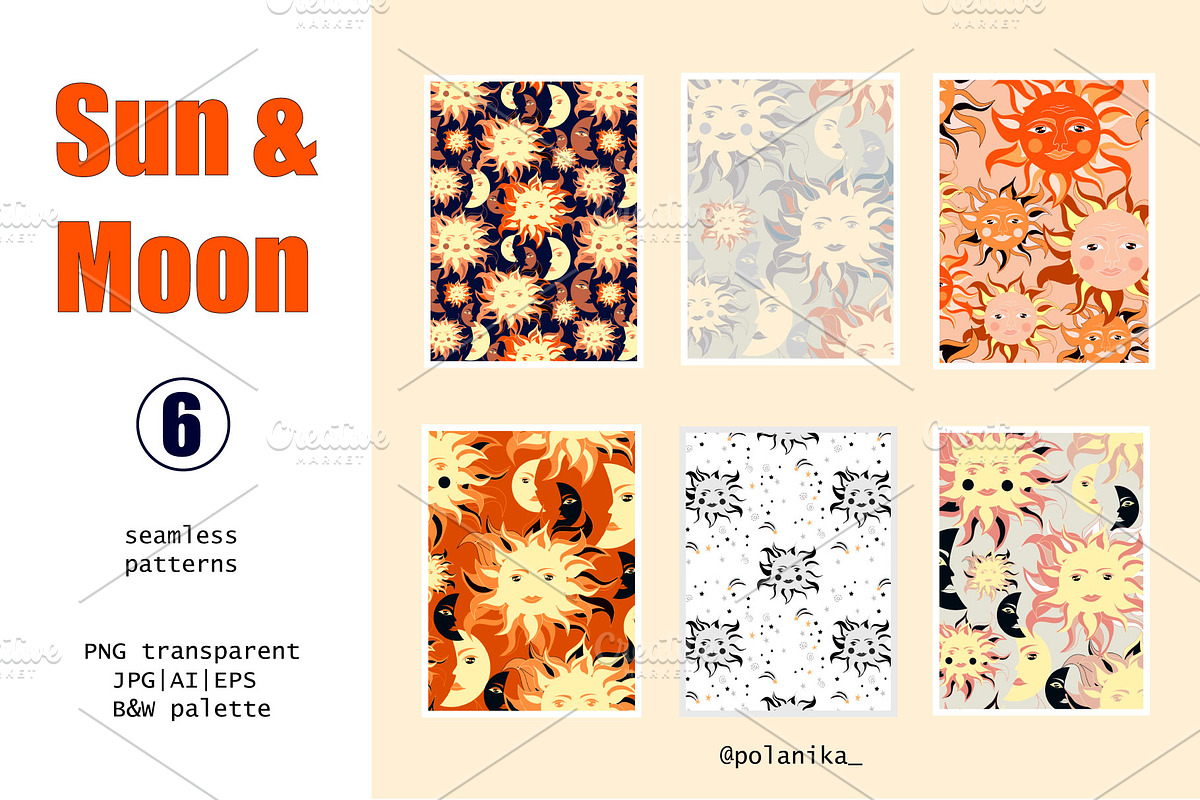 Sun and Moon, a Pattern Graphic by Polanika (Photo 9 of 9)