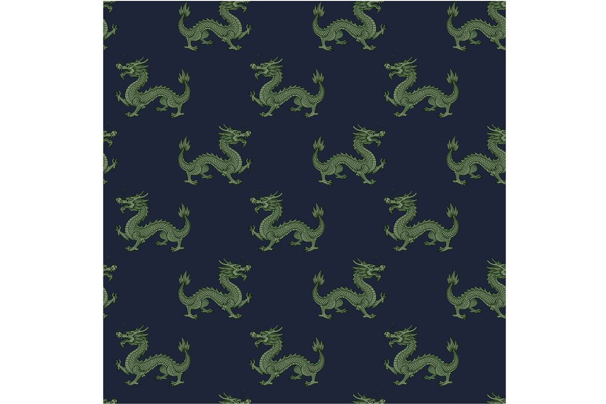Royal Dragon on Navy Blue, a Pattern Graphic by Sharon Schwalbe (Photo 6 of 7)