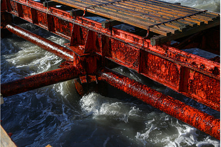 View of the old red iron rusty pier, a Nature Photo by Northern Life