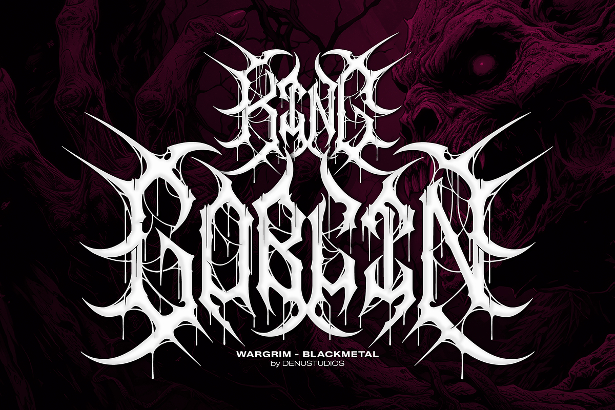 Wargrim | Black Metal Font, a Blackletter Font by Denustudios (Photo 5 of 12)