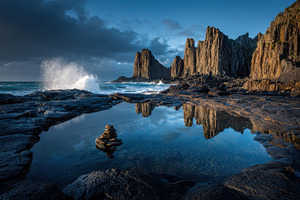 Coastal Rock Formations Ocean Waves, a Photo by Pixeness Studio