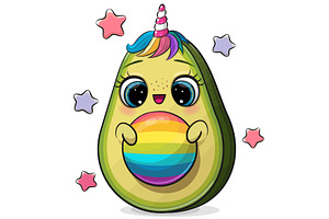 Cartoon Unicorn Avocado