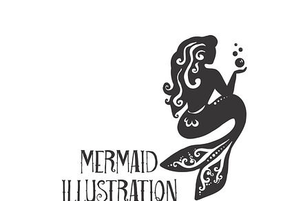 Mermaid with Bubbles Illustration