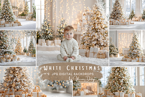 White Christmas Digital Backdrop