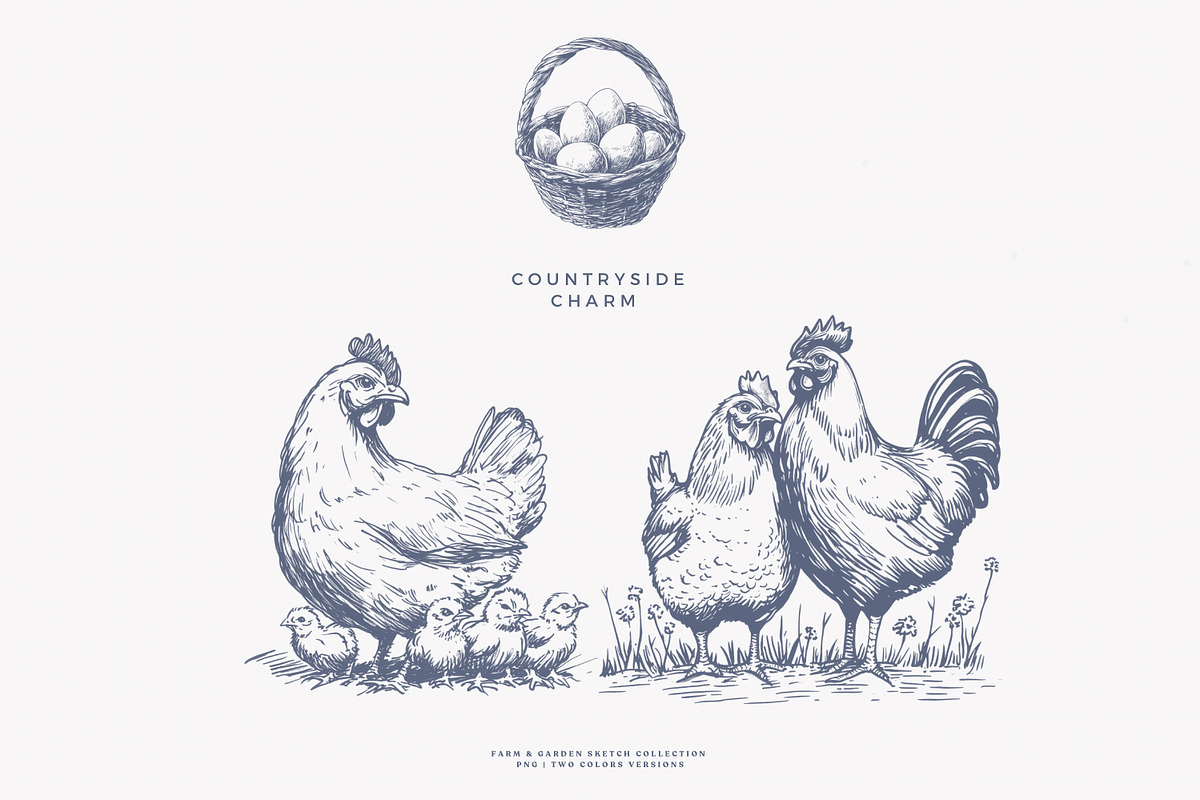 vintage clipart farm animals set, a Decorative Illustration by Patishop Art (Photo 7 of 10)