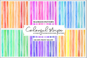 Six Colourful Stripe Pattern