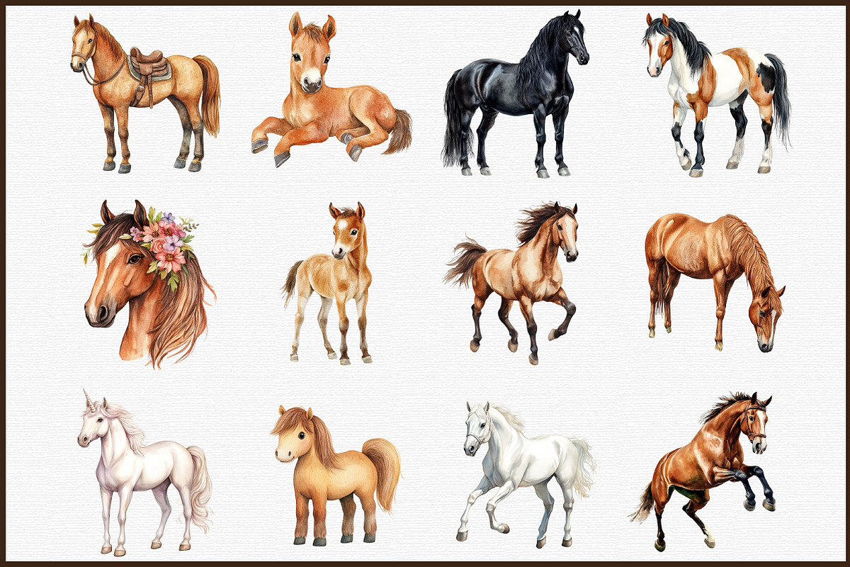 Horse Clipart, Horse Illustration Se, an Illustration by Sublimation Artist (Photo 3 of 6)