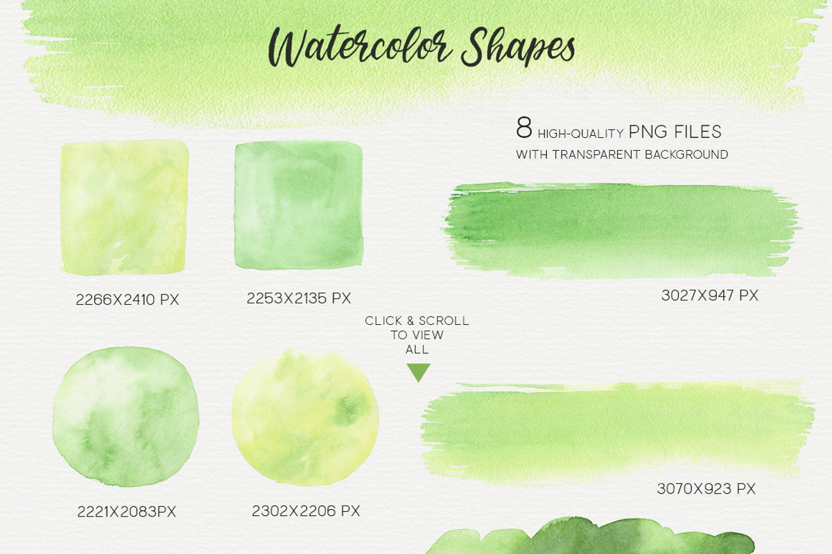 Green Dreams. Design kit watercolor, a Texture Illustration by NataliVA (Photo 7 of 8)