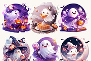 Cute Halloween Ghost Clipart Bundle, a Seasonal Illustration by Design Scotch (Thumbnail 2 of 7)