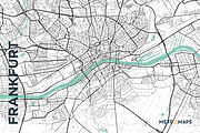 MAP SET - Black/Turquoise - 15 Maps, a Graphic by MetroMaps (Thumbnail 6 of 16)