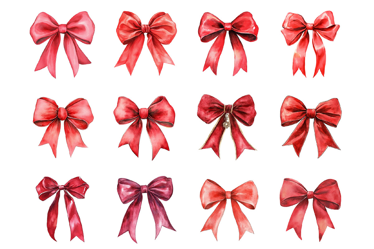 Red Coquette Christmas Bow, an Illustration by Design Market (Photo 2 of 3)