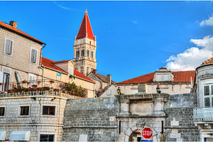 The cathedral of st lawrence in featuring croatia, trogir, and, an Architecture Photo by Leonid Andronov