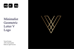 Minimalist Geometric Letter V Logo, a Branding & Logo Template by Luxury Logos