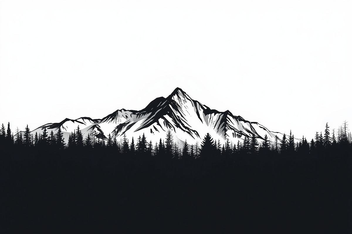12 Pine Forest & Mountain Scenes, an Illustration by musafir_fashion (Photo 11 of 13)