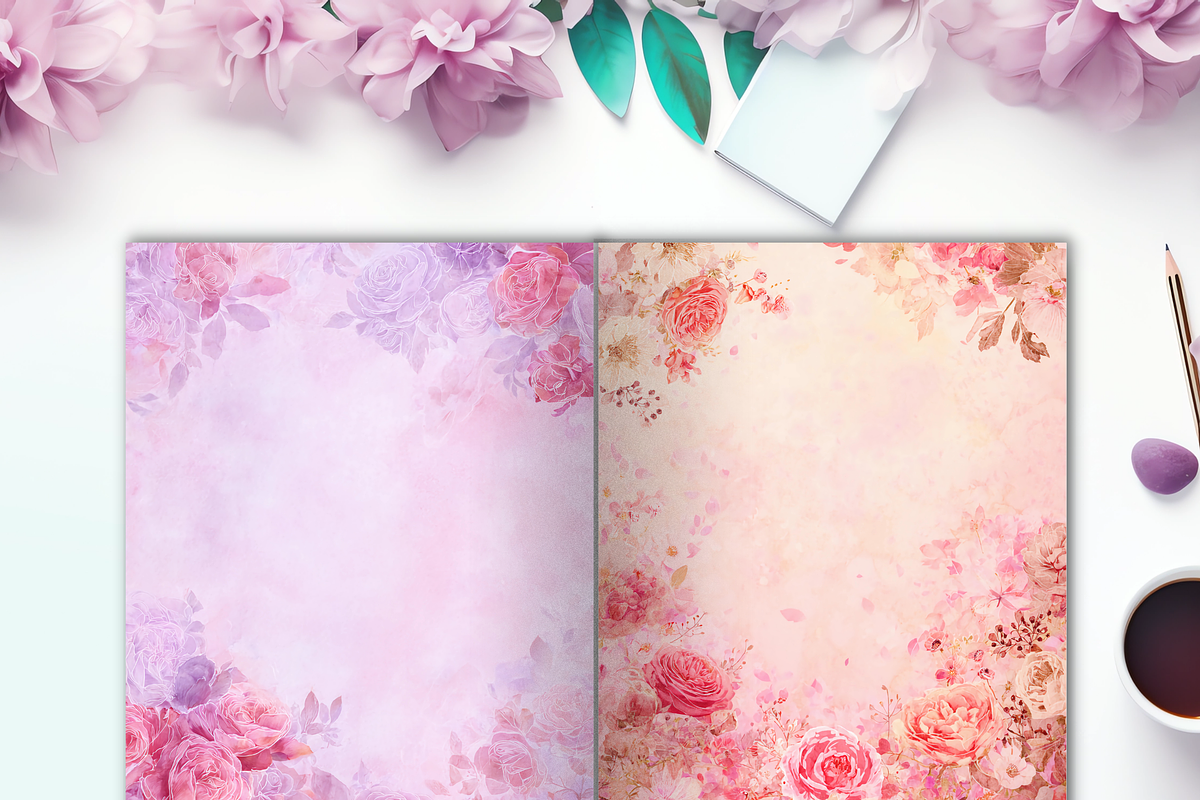 Blush Rose Digital Paper Pack, a Brochure Template by LA Design (Photo 6 of 9)