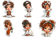 Whimsical Christmas Angel Clipart, an Illustration by DreamArtGraphic (Thumbnail 3 of 5)