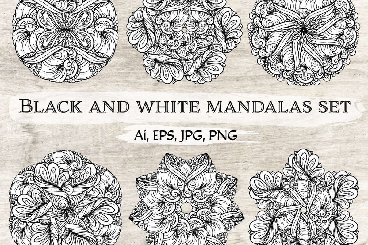 Black and white mandalas set, an Object Graphic by Graphic Magic (Photo 1 of 2)