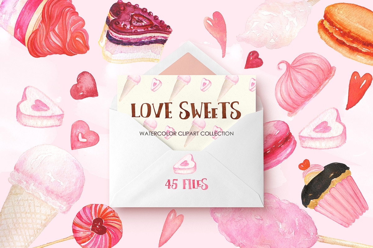 Love watercolor bundleValentine, a Decorative Illustration by LABFcreations (Photo 11 of 14)