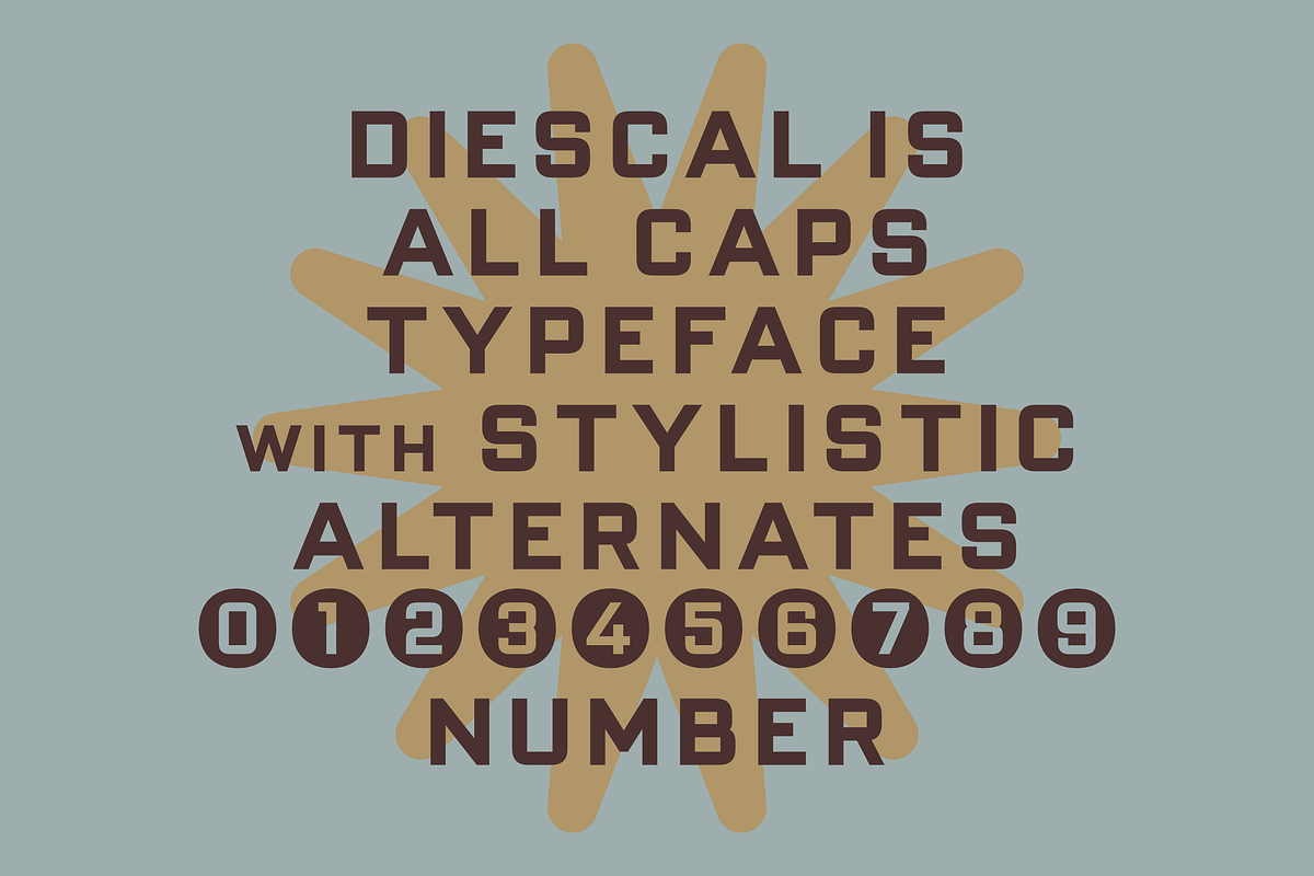 Diescal Typeface, a Sans Serif Font by 24Design Studios (Photo 5 of 9)
