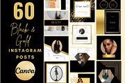 Black Gold Instagram Templates., a Social Media Template by MORION (Thumbnail 1 of 3)