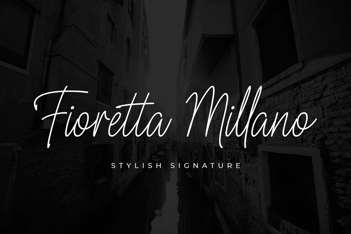 Fioretta Millano – Stylish Signature, a Script Font by Almarkhatype (Photo 1 of 10)