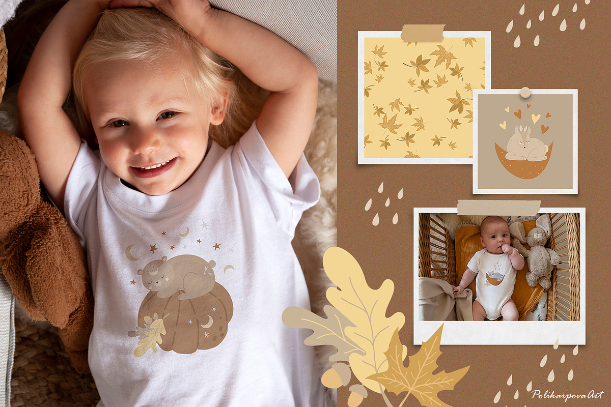 Autumn baby woodland animals, an Animal Illustration by polikarpovaart (Photo 3 of 11)