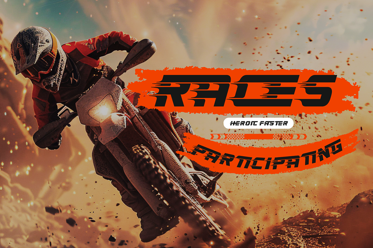 Heroic Faster Font, a Sans Serif Font by 177Studio (Photo 2 of 8)