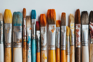 Collection of Worn Artist Brushes, a Sports & Recreation Photo by Virgo Studio