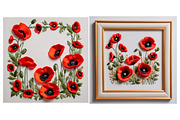 Embroidered Flower Poppy Background, a Background Graphic by IrySha (Thumbnail 4 of 4)