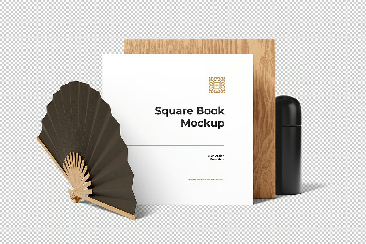 Square Book Mockup, a Product Mockup by zpackcreative (Photo 4 of 4)