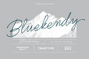 Bluekendy, a Script Font by Drizy (Thumbnail 1 of 9)