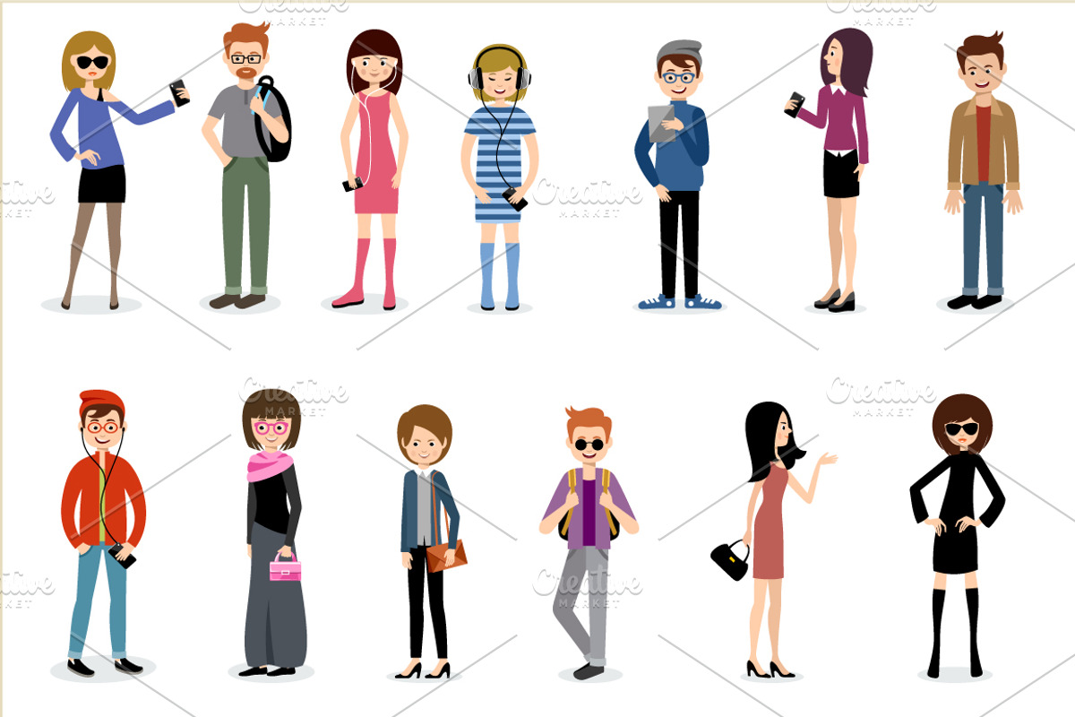 Set of modern people., a Person Illustration by Gurza SHOP (Photo 5 of 6)