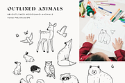 Woodland Animals: colored & outline, an Animal Illustration by imajineko (Thumbnail 9 of 10)