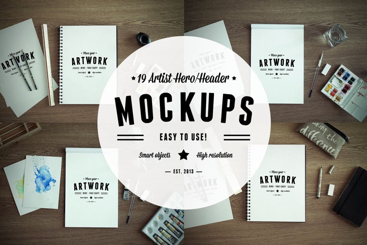 19 Artist Hero/Header Mockups, a Mockup by RAPPIDLY (Photo 1 of 5)