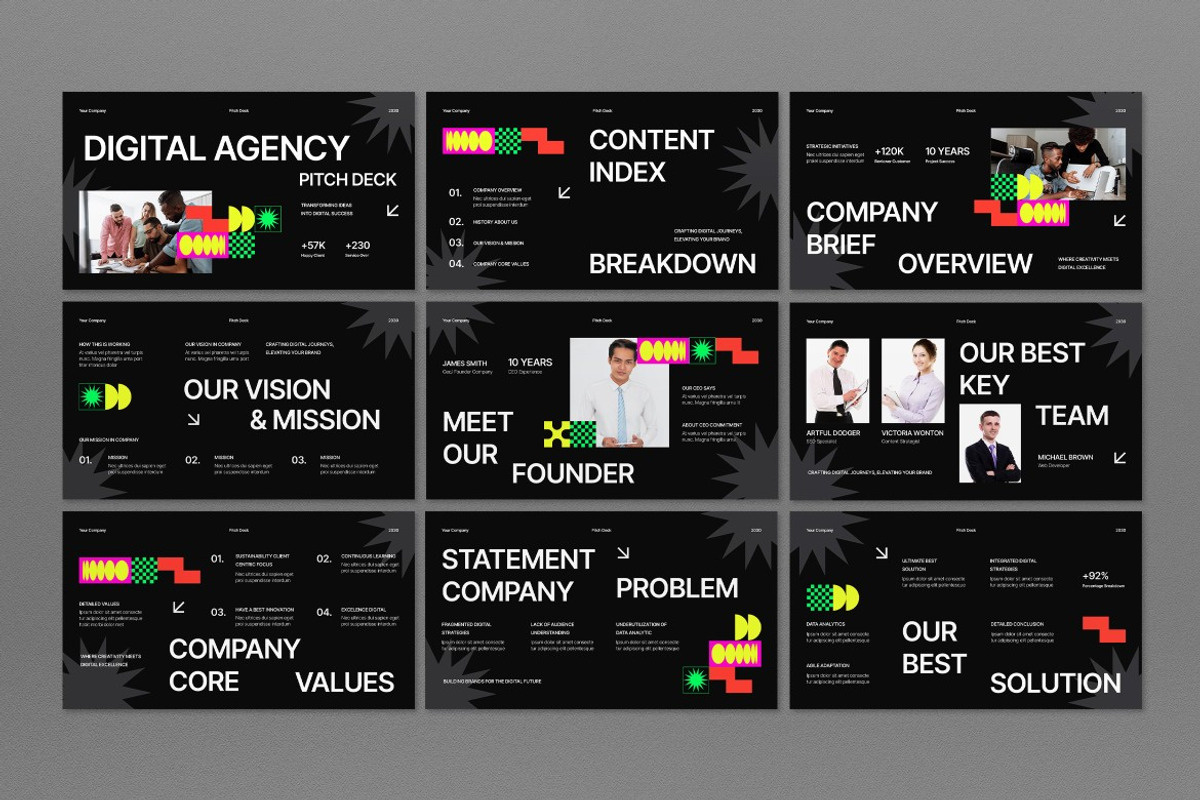 Black Pitch Deck Google Slide, a Presentation Template by graphicook (Photo 2 of 5)