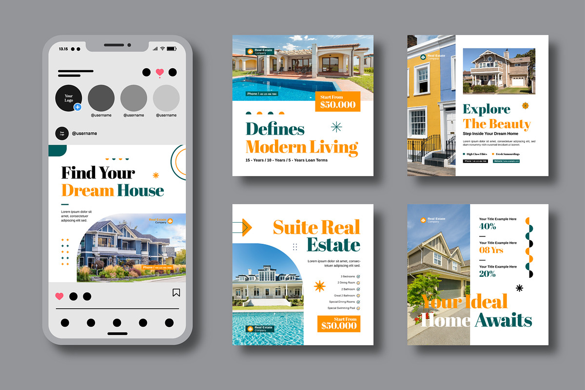 Modern Real Estate Instagram Post, a Social Media Template by MightyDesign (Photo 1 of 6)