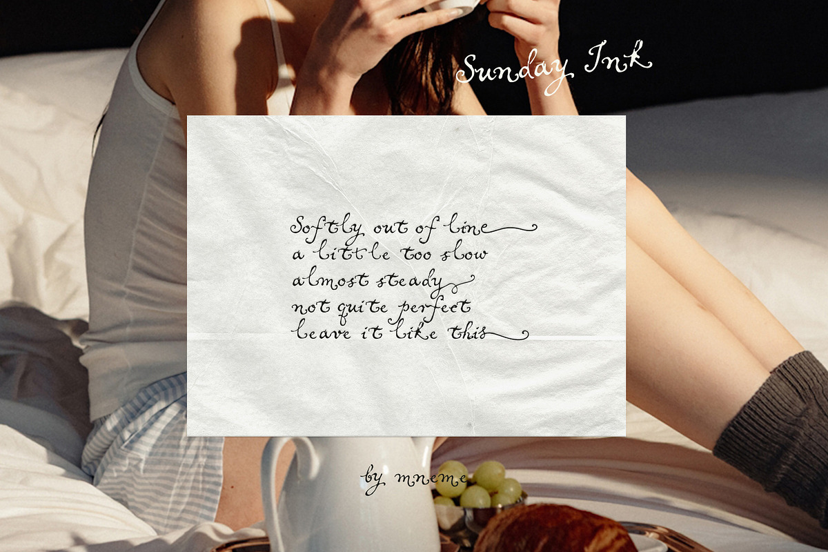 Sunday Ink - Soft Handwritten Script, a Script Font by Mneme (Photo 4 of 8)