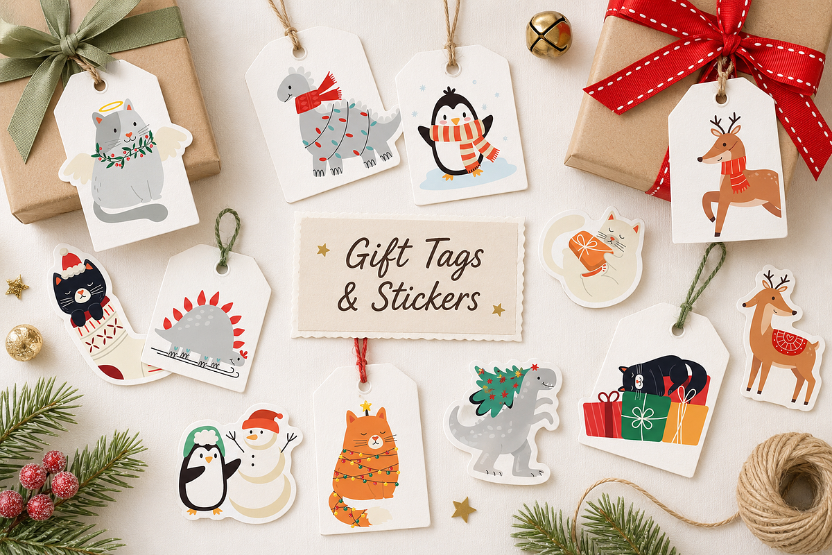 Christmas Animals Illustrations, a Seasonal Illustration by Anna Studio (Photo 6 of 12)