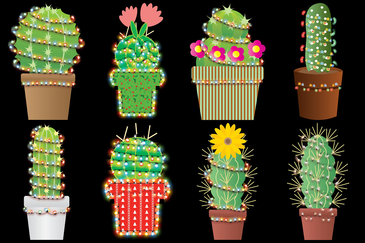 Christmas Cactus AI EPS PNG, an Illustration by FrankiesDaughtersDesign (Photo 6 of 11)