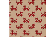 Regal Red Dragon on Beige Seamless, a Pattern Graphic by Sharon Schwalbe (Thumbnail 5 of 6)