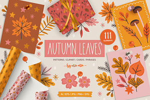 Autumn Leaves Kit, a Seasonal Illustration by miumiu
