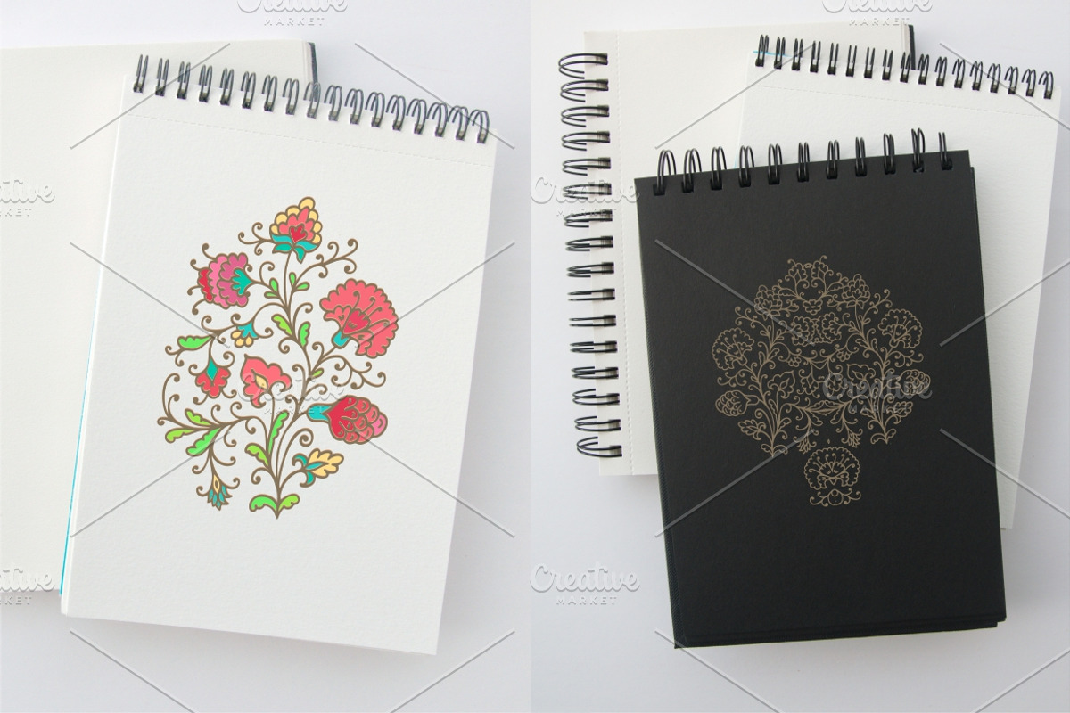 Pack of floral ornaments and pattern, a Decorative Illustration by Dainia (Photo 2 of 3)