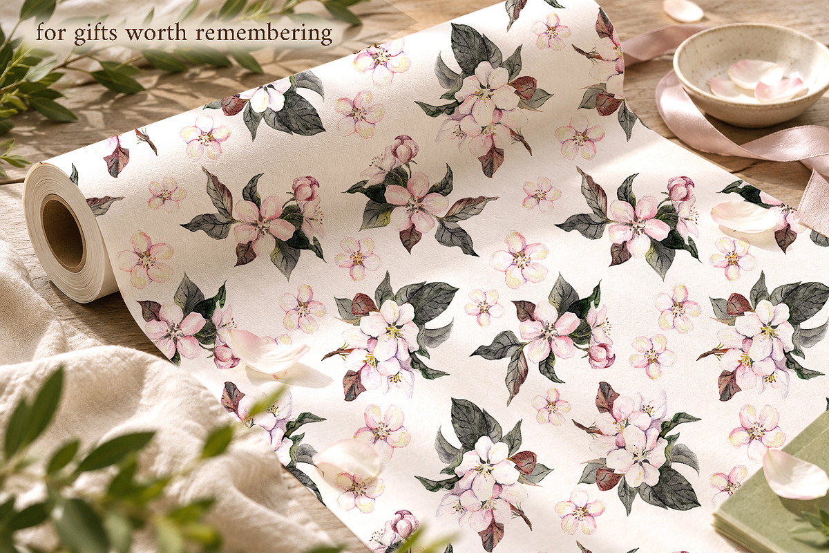 Apple Blossom Watercolor Clipart Set, a Seasonal Illustration by Where summer is (Photo 9 of 14)