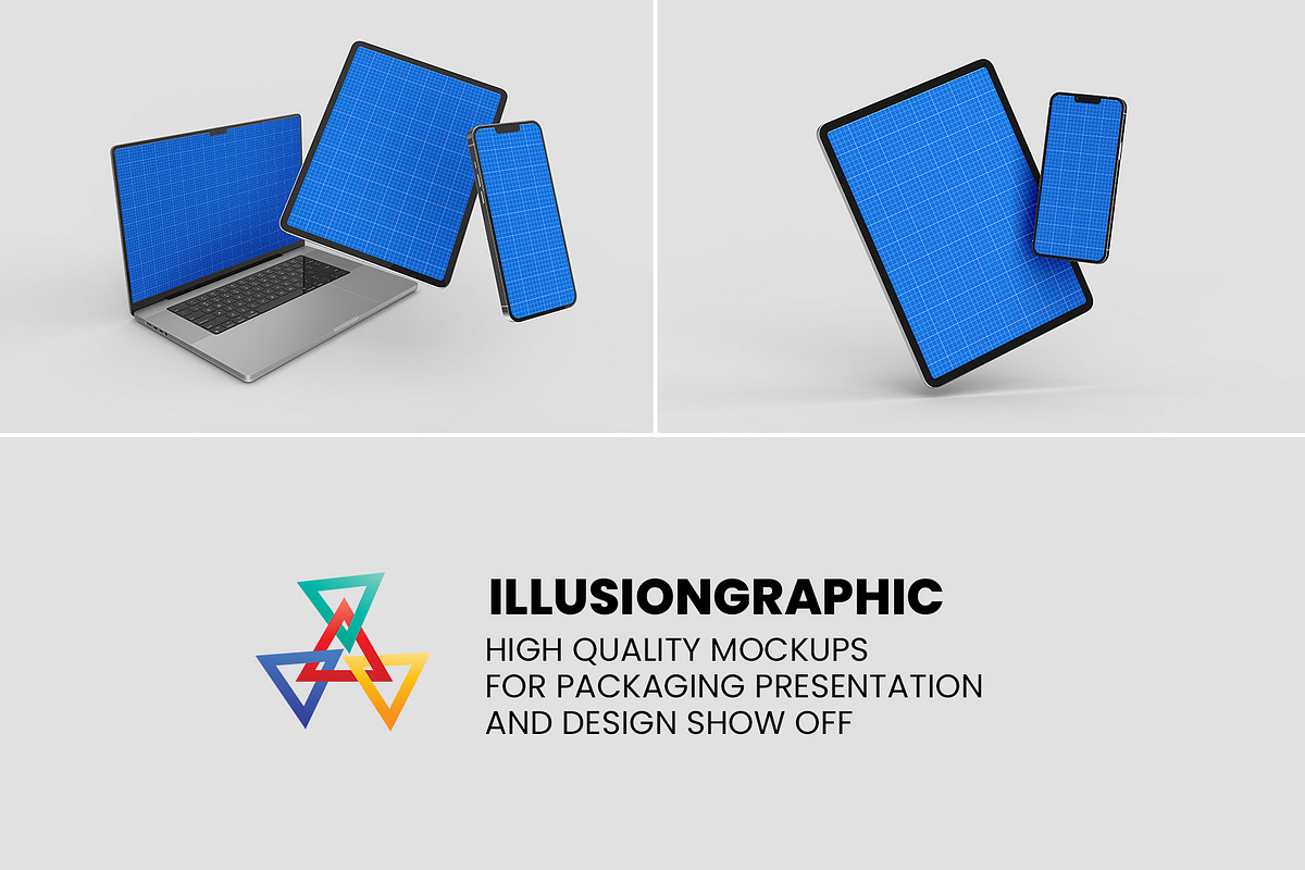 Macbook Pro iPad iPhone 13 Mockups, a Mac Mockup by Illusiongraphic (Photo 34 of 34)