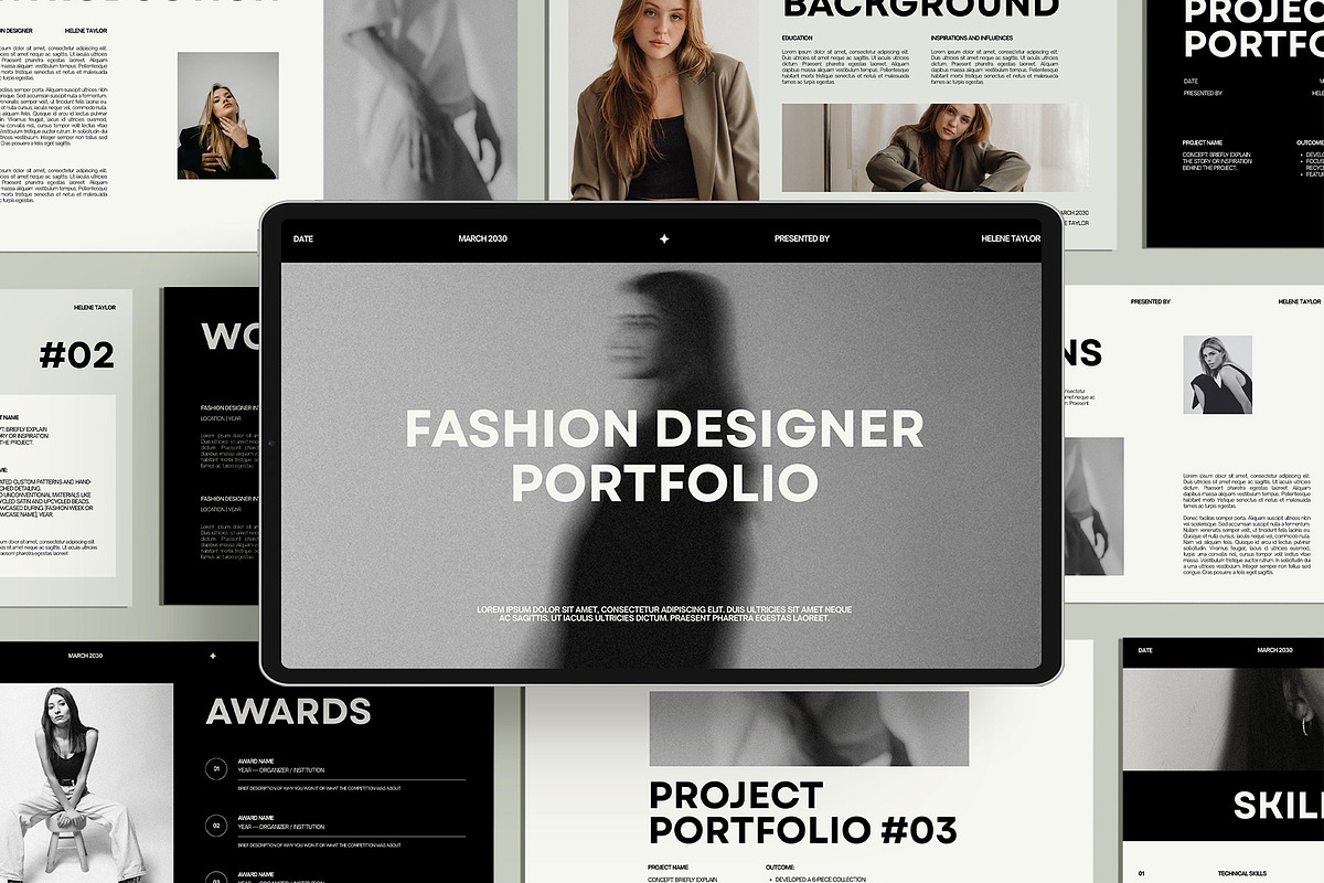 Fashion Designer Portfolio Template | Amare Creative, image size:1200x800