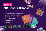NFT 3D Icon Pack, an Icon by Dope Design (Thumbnail 1 of 8)