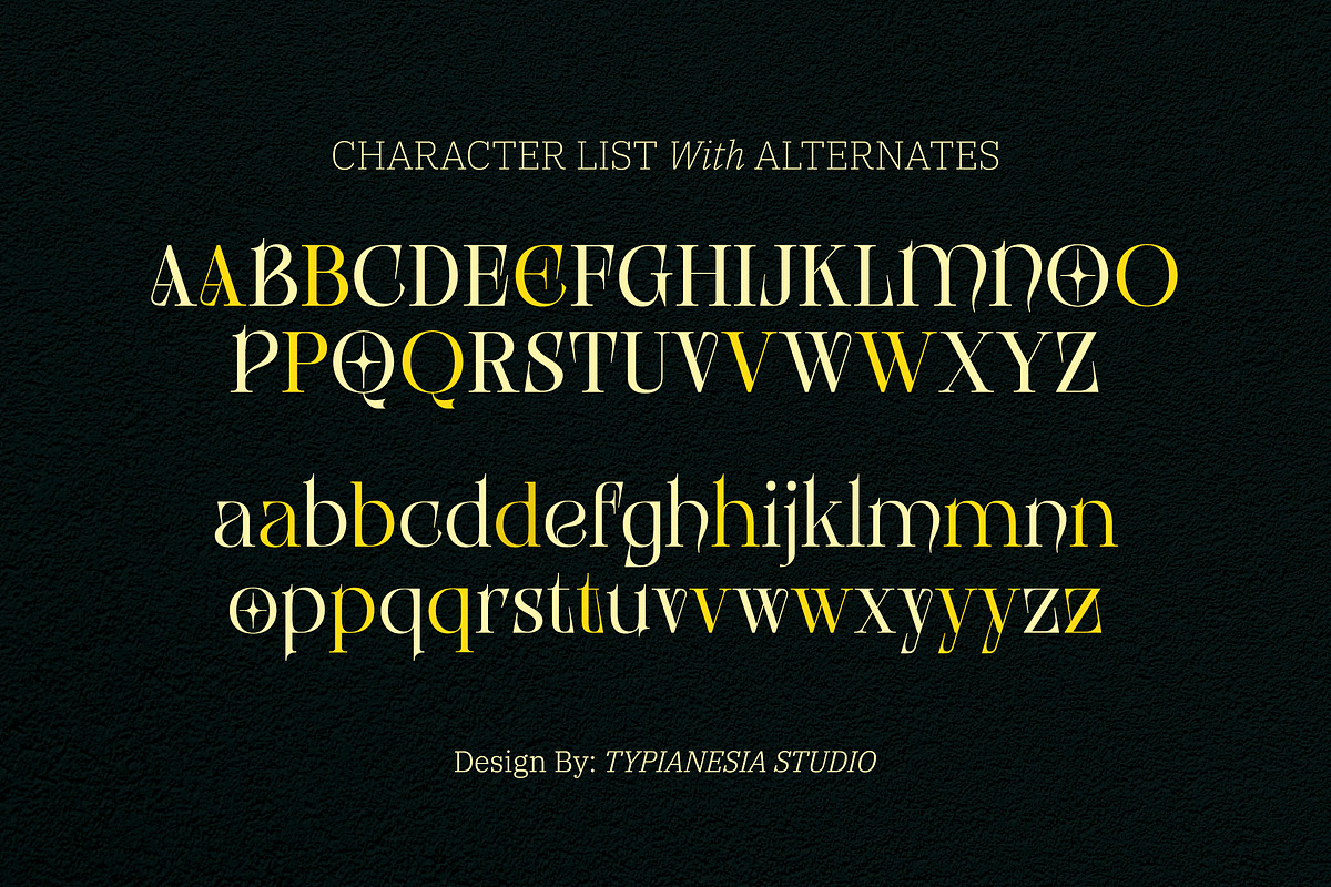 Genshino - Elegant Fantasy Serif, a Serif Font by Typia Nesia (Photo 2 of 18)