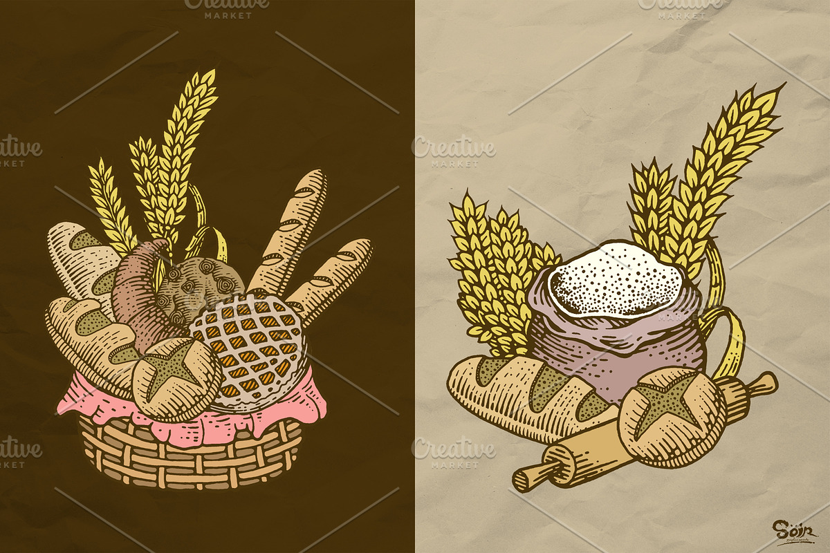 Bakery illustration kit, an Illustration by Soir Creative (Photo 4 of 8)