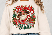 Howdy Christmas Y'all Santa PNG, a Seasonal Illustration by Canvas Craft (Thumbnail 5 of 6)