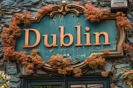 Sign in door at Dublin, Ireland., a Holiday Photo by AS photostudio